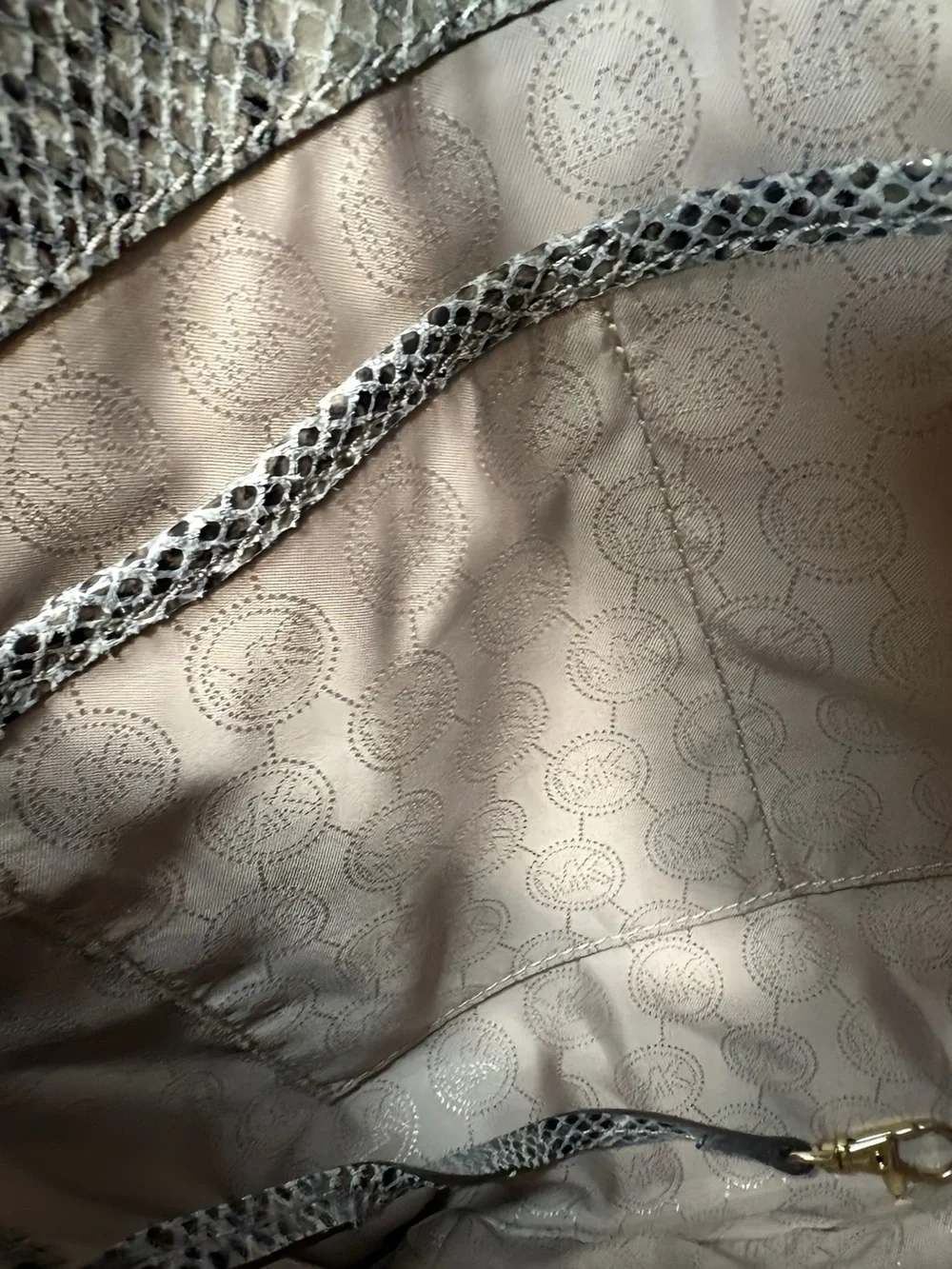 Michael Kors ID Chain Python Embossed 2007 Leather Hobo Vintage Y2K Excellent